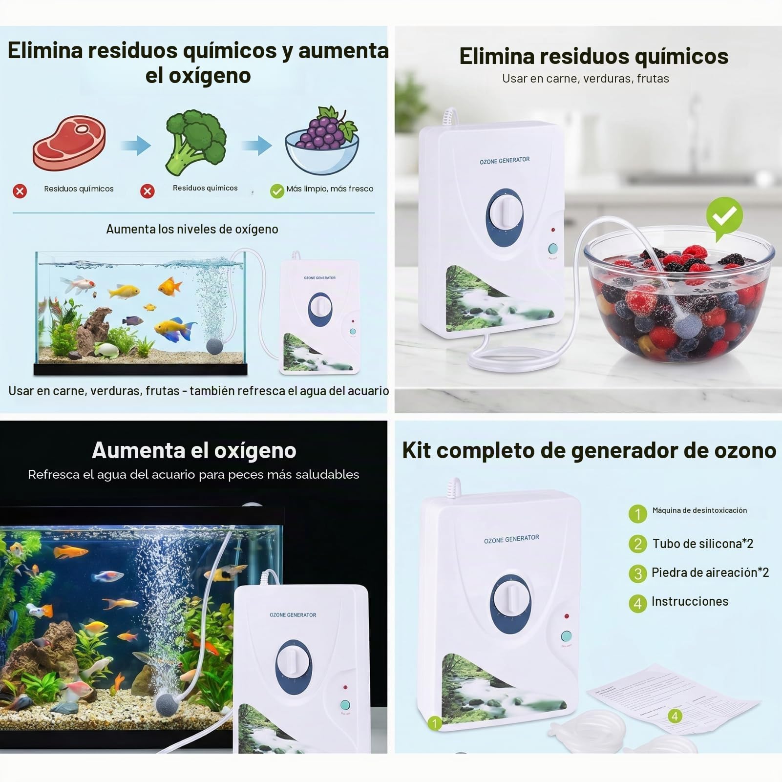 Generador de Ozono Digital con Temporizador, Máquina Purificadora de Agua y Aire O3, Esterilizador para Desinfección de Agua y Oxígeno