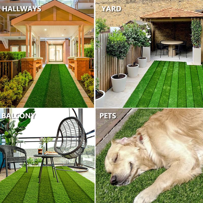 Image of Petgrow Artificial Grass Turf 1FTX1FT, 0.8 Inch High Density Synthetic Grass,Indoor Outdoor Runner Rug Grass with Drain Hole for Dog Garden Backyard Patio Balcony Entryway Landscape Decoration