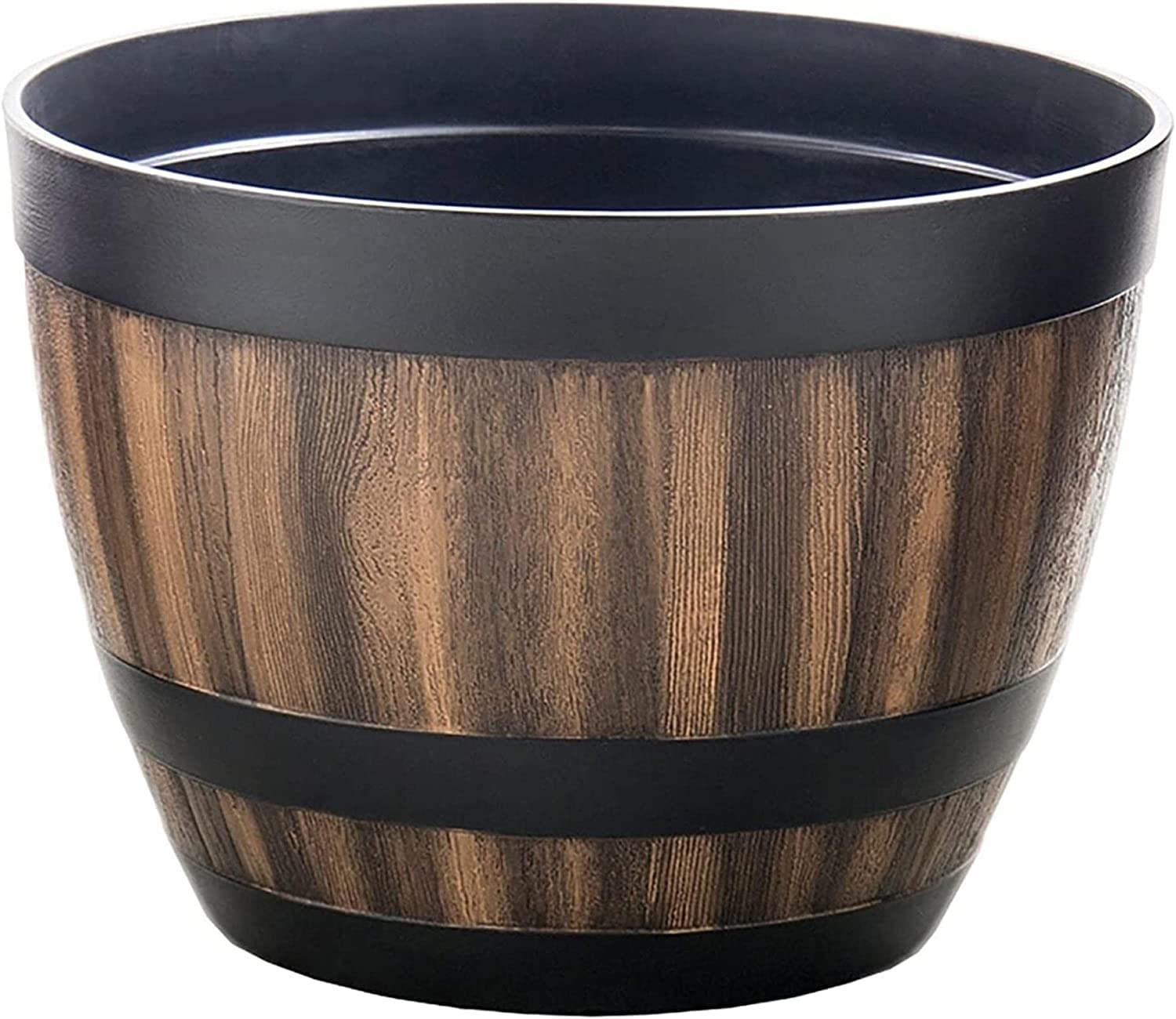 Maceta de resina de plástico imitación madera de alta duración 8