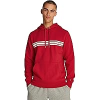 Tommy Hilfiger Uomo Felpa Central Chest Stripe con Cappuccio, Multicolore (Medium Red)