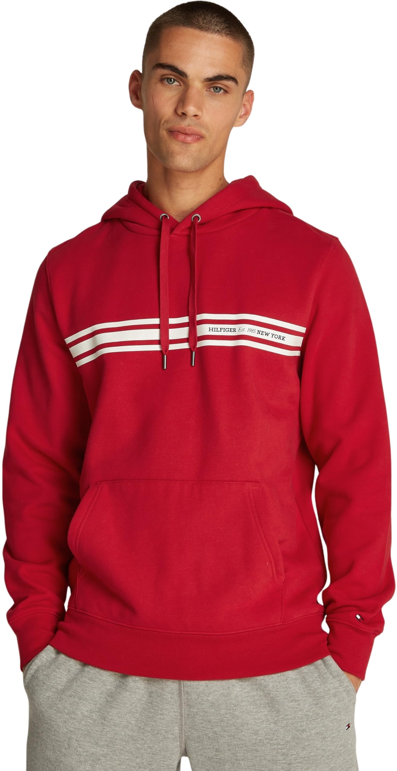 Tommy Hilfiger Hoodie Hombre Central Chest Stripe con Capucha