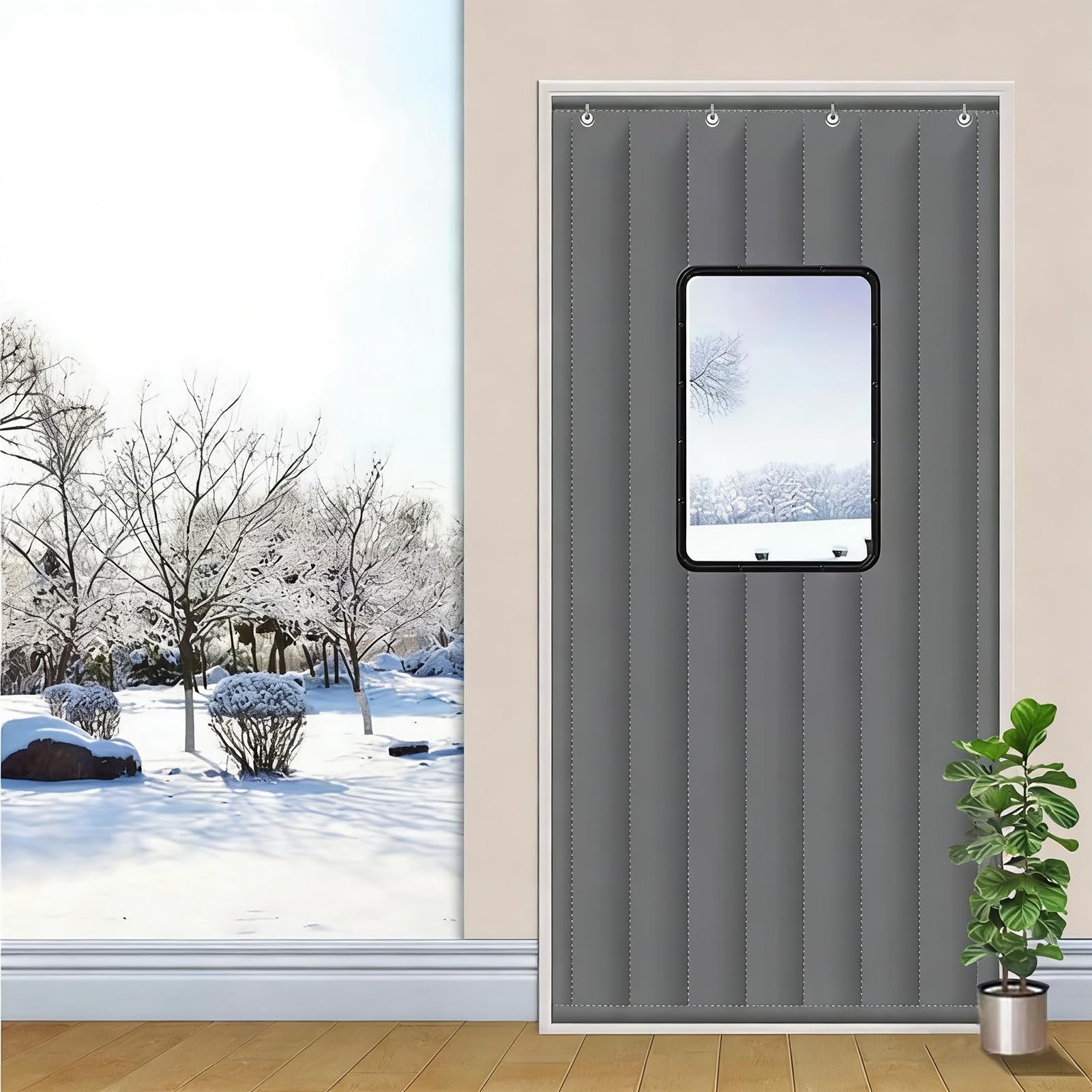 Heavy Du Thermal Ilated Door ainDźwiękoszczelna wodoodporna tkanina wołowa na balkon sypialnia patio pokój w akademiku ciepła wiatroszczelna redukcja hałasu Solut