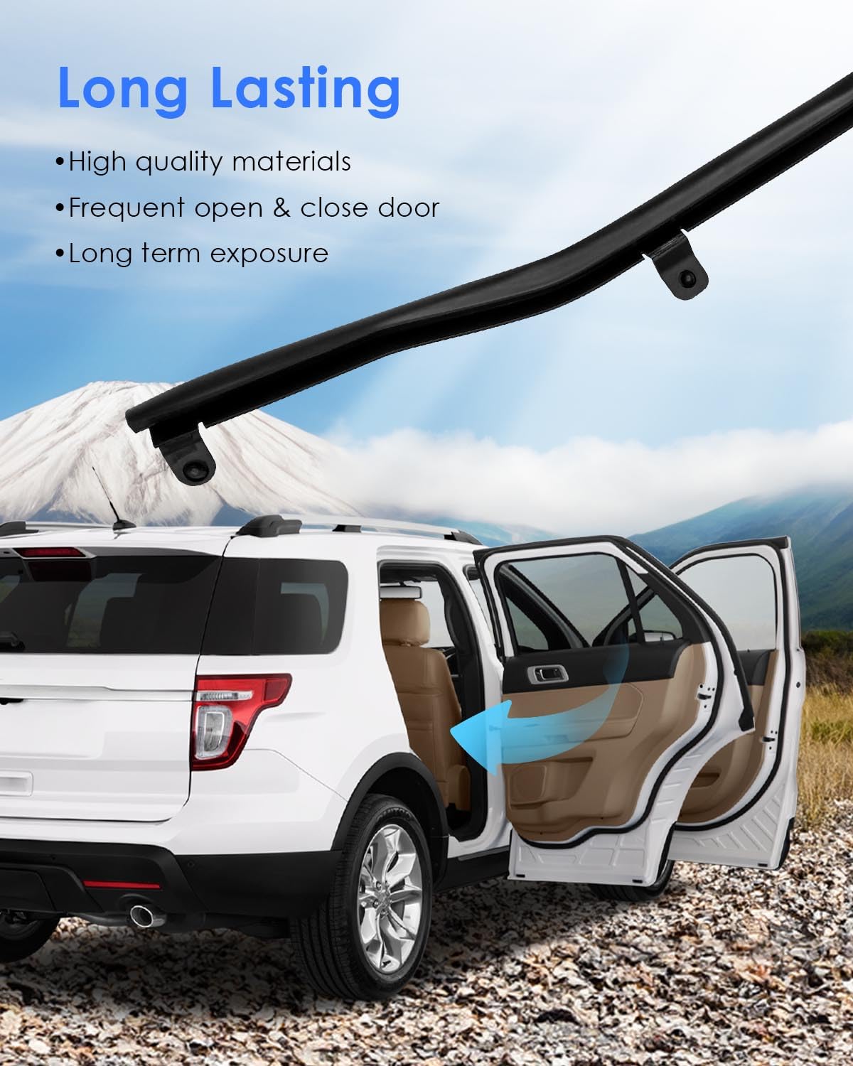 ZAIGANMA Window Seal Front Edge Of Rear Door Weatherstrip Seal Window Trim Sweep Seal Kit Compatible With 2011-2019 Ford Explorer, Replaces - View #11