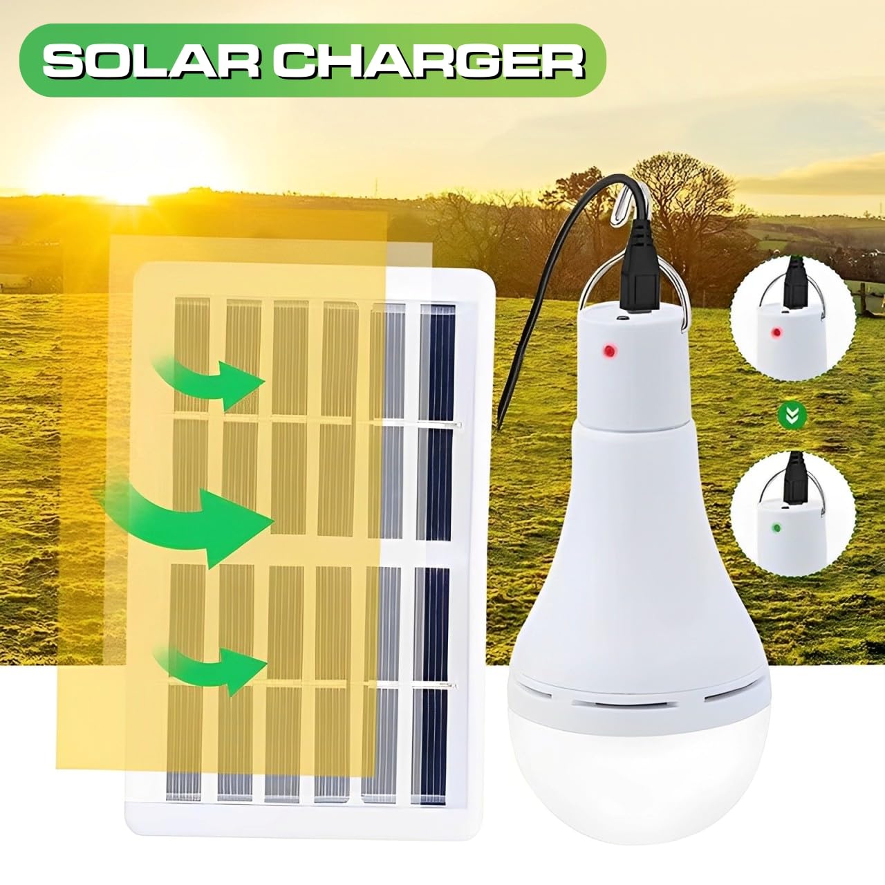 CLAR - Lampadina LED Ricaricabile USB, Portatile, 9W Luce Calda (Pack 3)