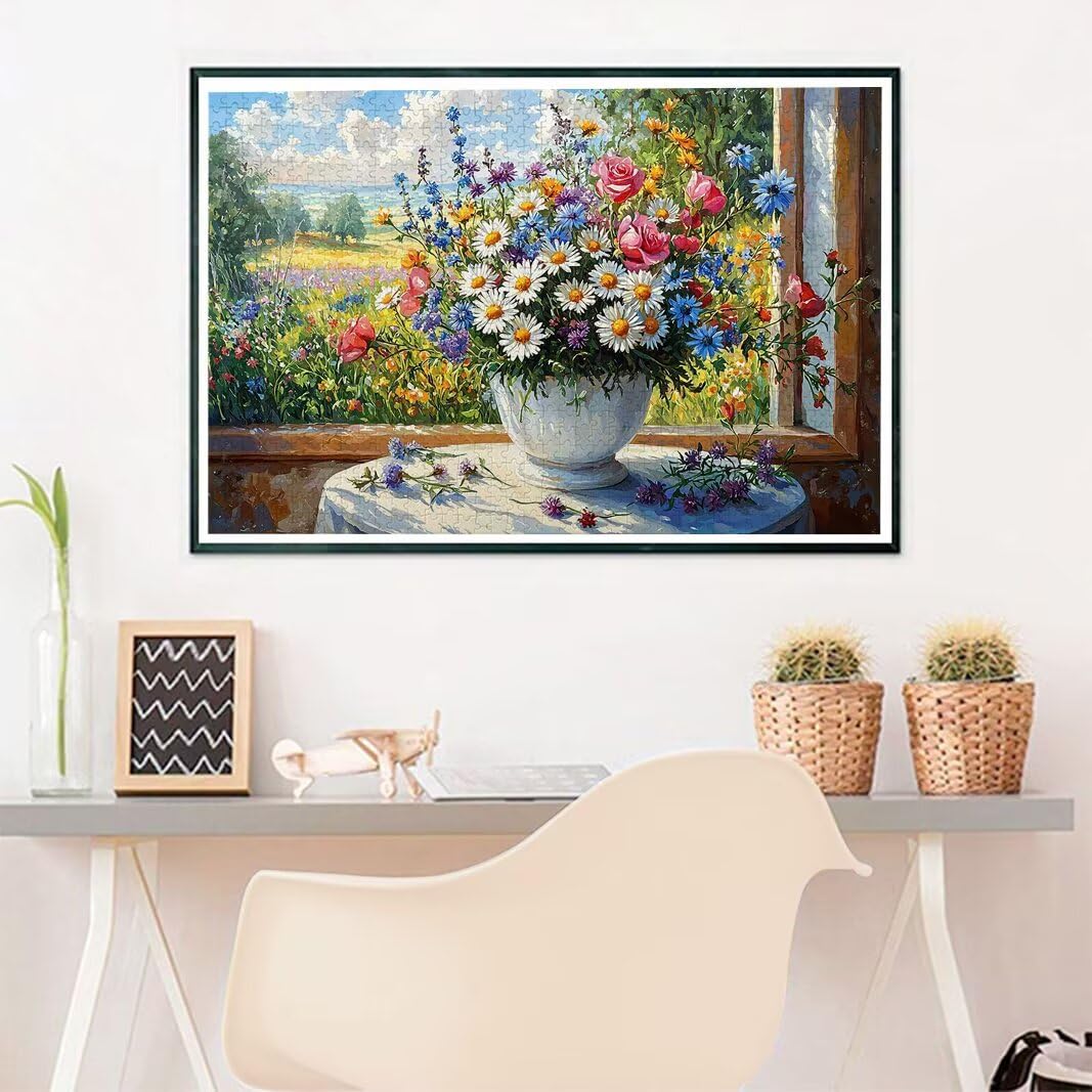 Puzzle 5000 Pezzi Arte per Adulti e Ragazzi, Puzzle Farm in Legno per Adulti, Puzzles 5000 Pezzi Fiori Impegnativo per Tutta la Famiglia, Puzzles con Scatola per Decorazioni Casa, Regalo Donna, -7417