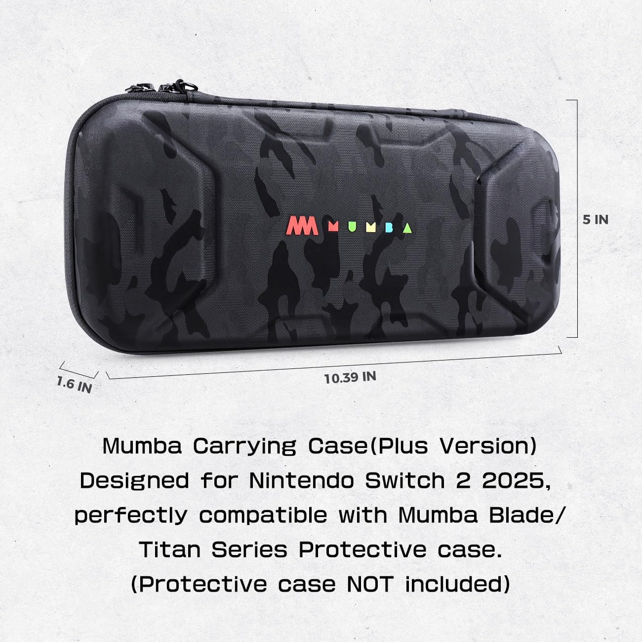 Mumba Carrying Case for Nintendo Switch 2 2025, [Plus Version] Portable Protective Travel Carry handbag Pouch for Blade/Titan Case [Large Capacity] (Stealth)