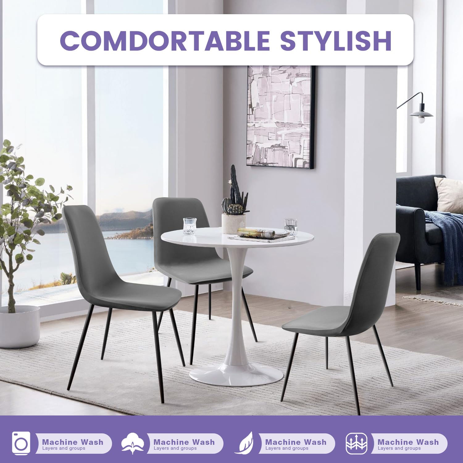 Set 4 Coprisedie Moderni Veakii - Per Sala Pranzo, Matrimoni, Hotel E Ristoranti (Rosso) - Foto 10