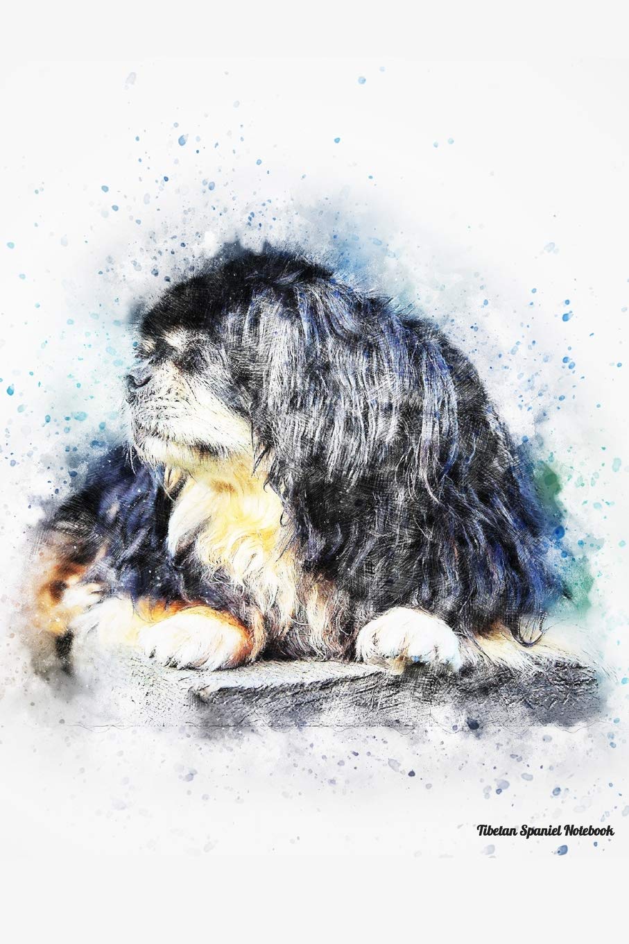 Tibetan Spaniel Notebook: Beautiful Hand-Painted Watercolor Tibetan Spaniel Dog Journal / notebook / diary, 100 Lined Pages (Tibetan Spaniel Books and Gifts to Write In for Dog Lovers)