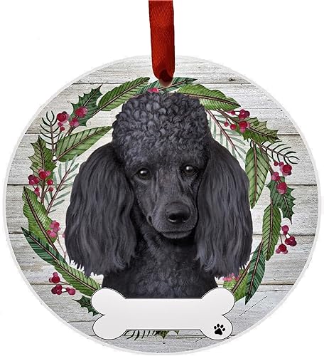 Miniatura 7 de E&S Imports Adorno de carlino negro  E&S Pets  DIY personalizable  Regalos para perros  Adorno redondo de cerámica con acabado esmaltado  Decoración
