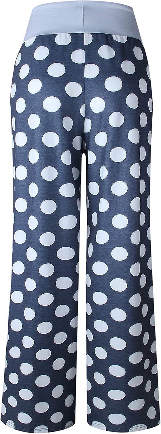 X-Image Women's Comfy Pajamas Drawstring Stretch Floral Print Long Wide Leg Lounge Pants - Image 6