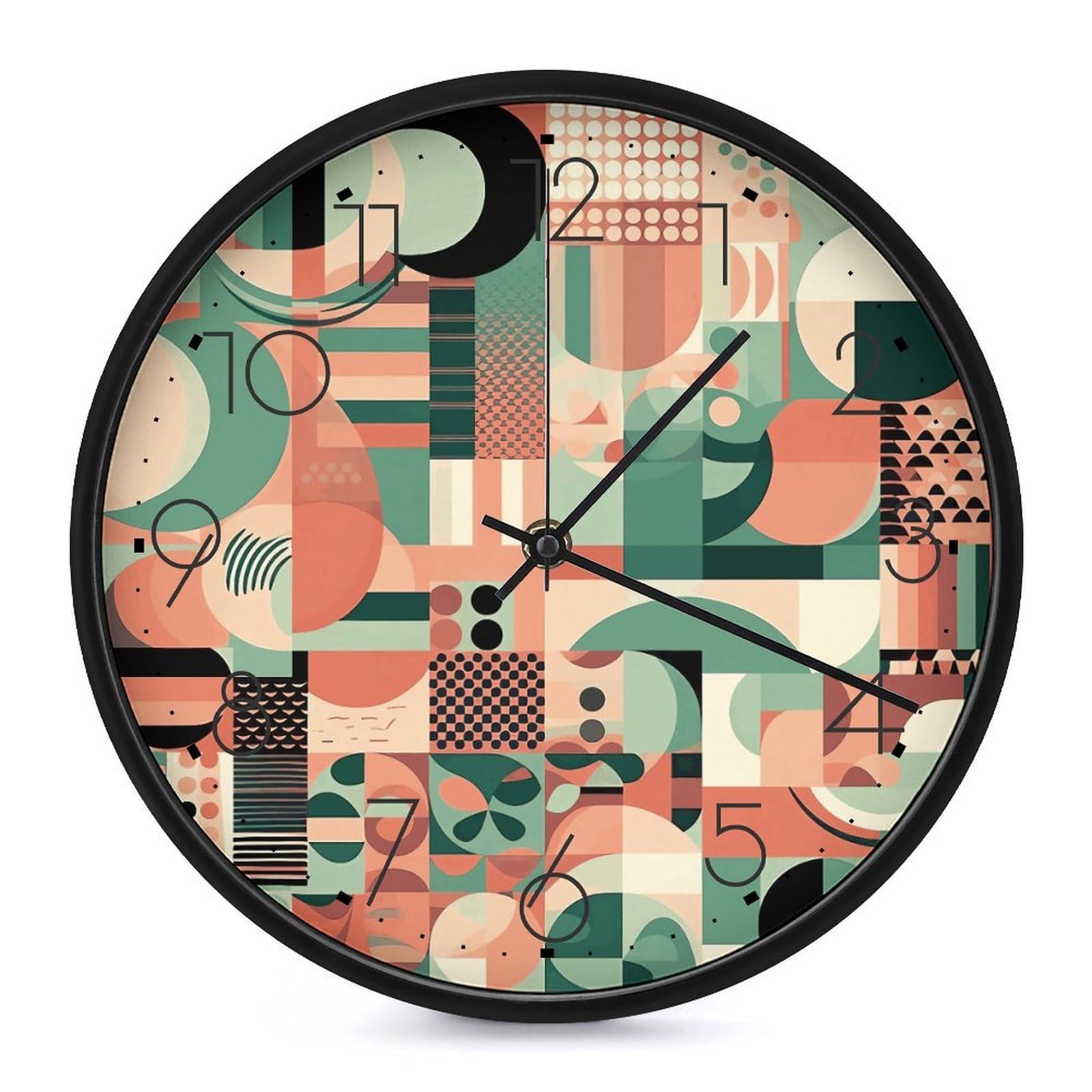Adfgyerh Black-Style Simple Design Style Clock，9.8 Inch Battery Operated Wall Clock Classic Simple, Decorative Wall Clock.analog Clock For Kitchen Office Bathroom Bedroom.