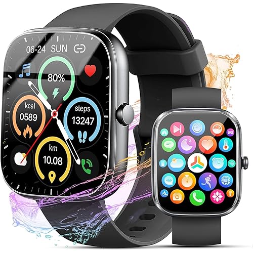 Smart Watch for Men Women, 1.91"Smartwatch with Answer/Make Call, Fitness Tracker with 100+ Sport Modes, Watches IP68 Waterproof/Heart Rate/Sleep Monitor/Pedometer, Activity Tracker for Android iOS