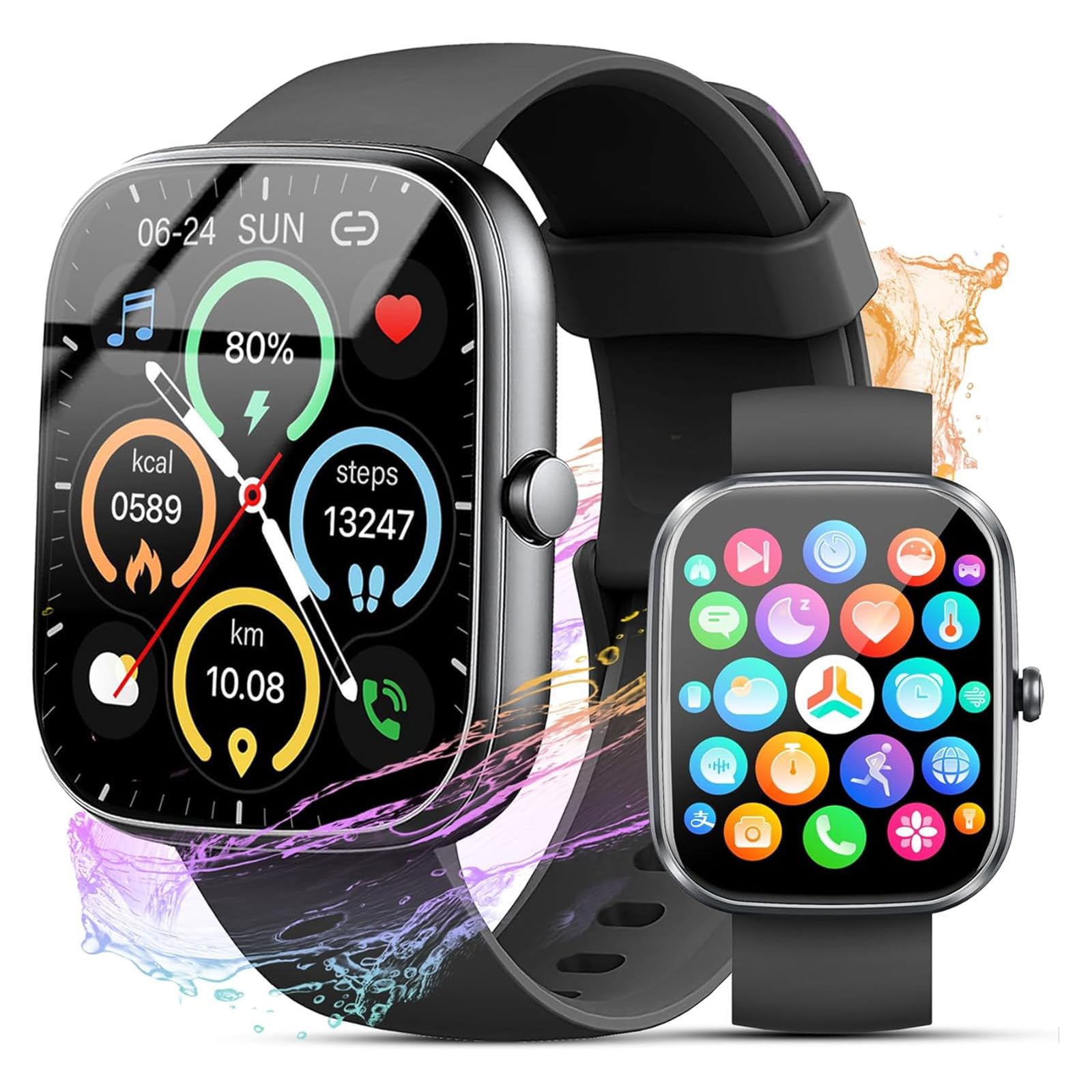 Smart Watch for Men Women 1 91Smartwatch with Answer Make Call Fitness Tracker with 100 Sport Modes Watches