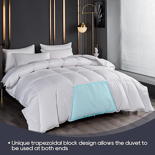 Miniatura 6 de Edredón de plumas de ganso tamaño individual, relleno de edredón de plumón de ganso blanco fresco de 800 FP, edredón de plumas de ganso silencioso