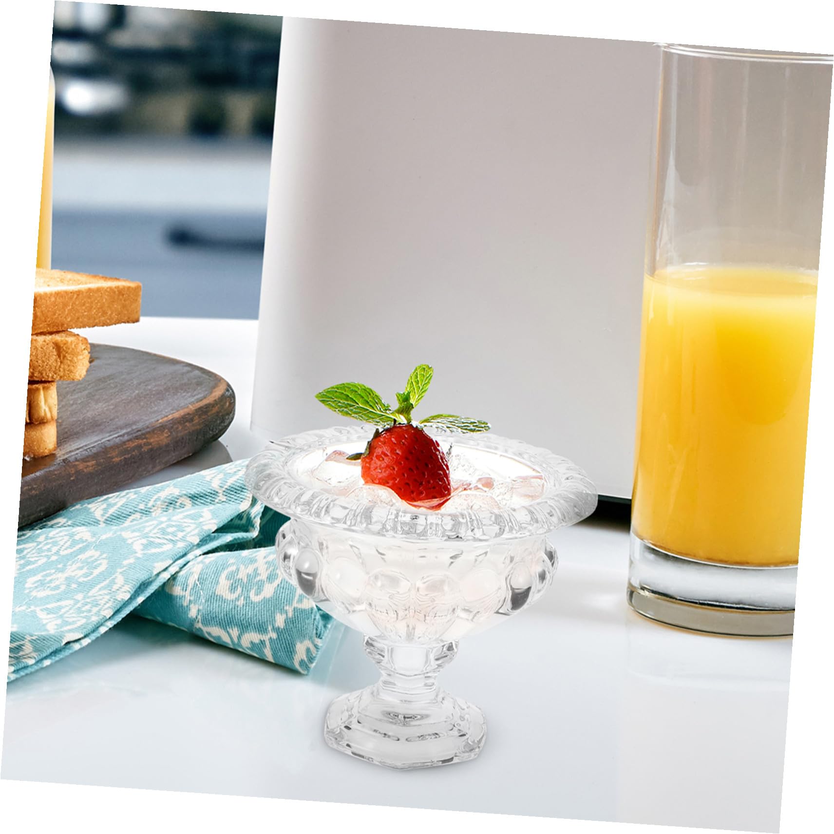 Ciieeo Coppa per Gelato in Vetro Coppetta Piccola per Zuppa Inglese Vetro Trasparente Coppetta Piedistallo per Budino Snack Cereali