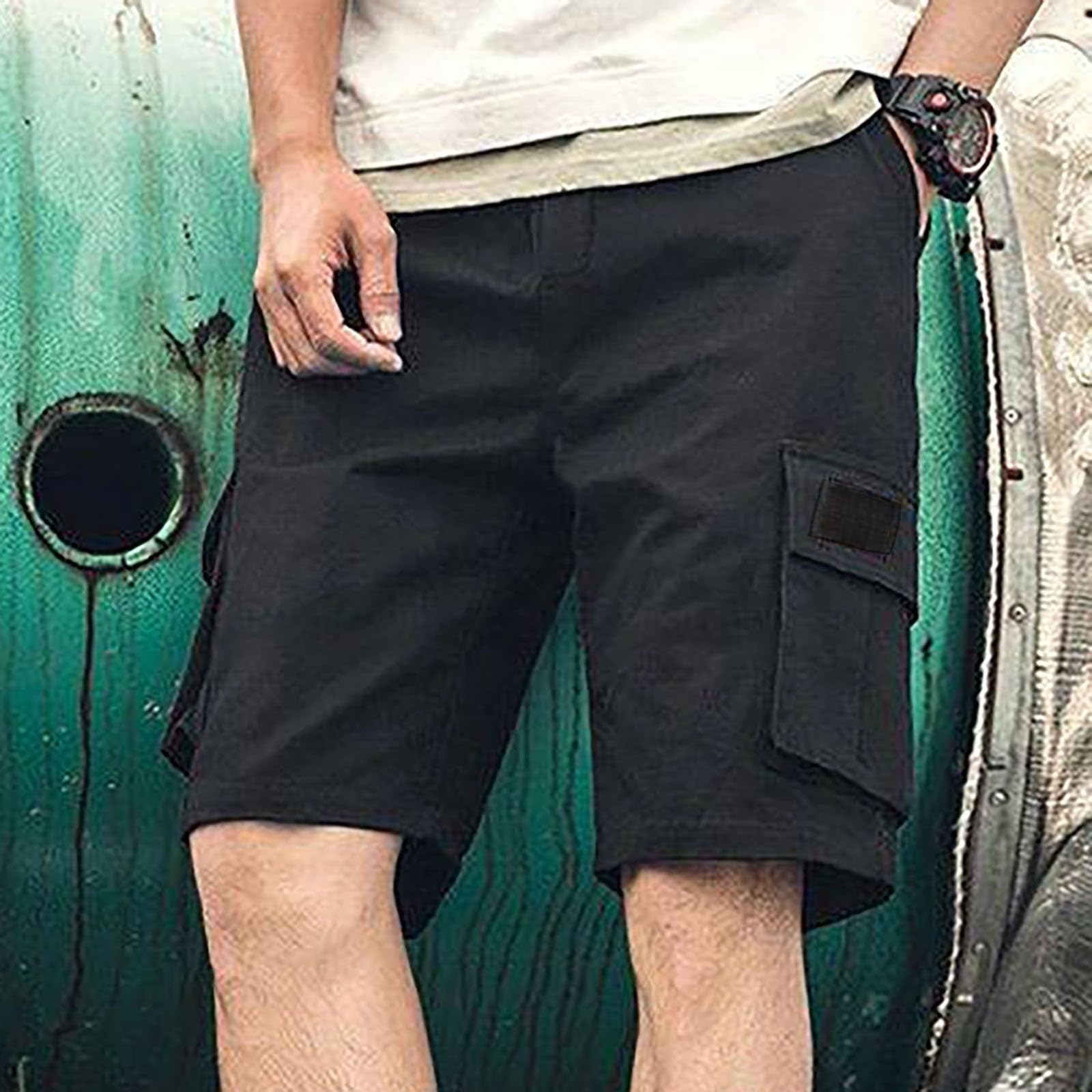 Pantaloncini da trekking da uomo, ad asciugatura rapida, lunghezza al