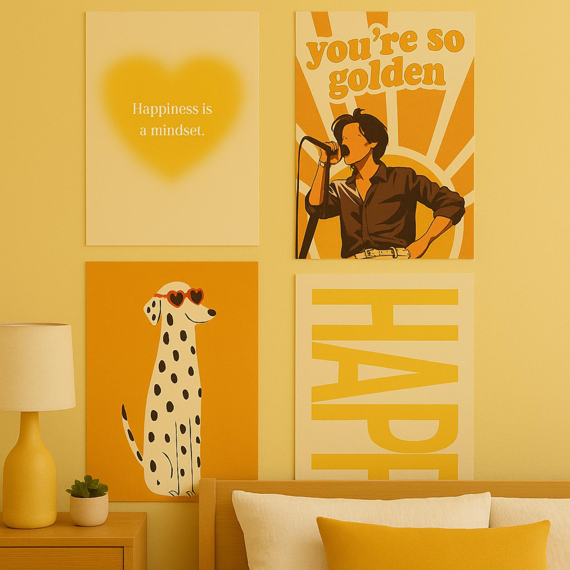 Yellow Town India: Kitchen Dancing Art Prints - Set of 4 -16