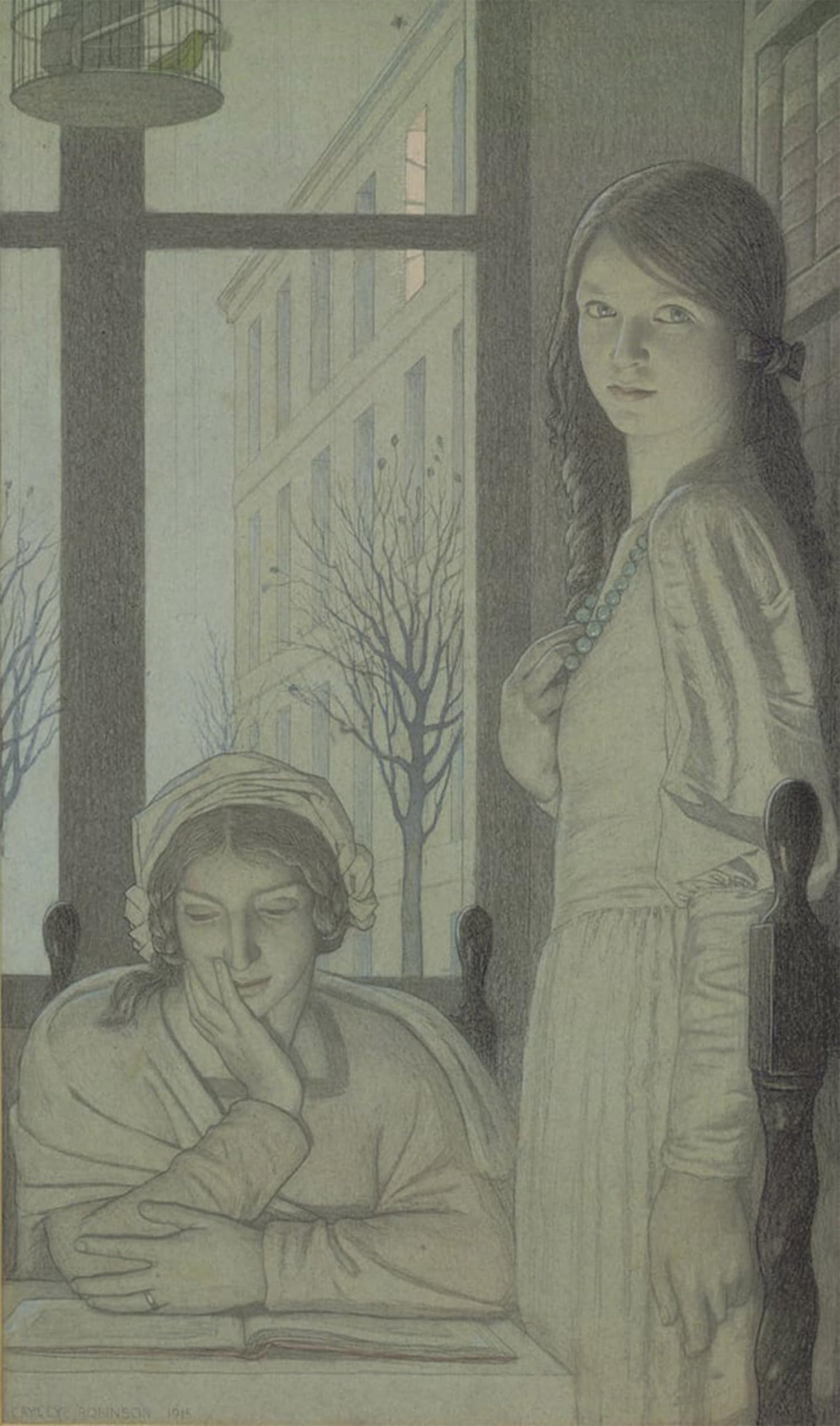 SERENDIPITP Vintage Picture Print on Canvas Wall Art Poster Interior Evening by Frederick Cayley Robinson Artwork Print Poster for Wall Decor 60x90cm