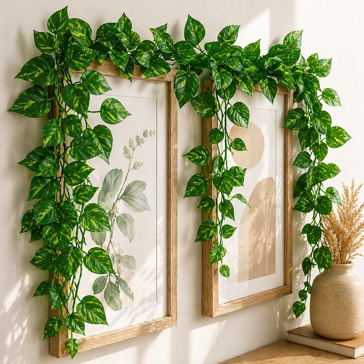 SATYAM KRAFT 8 Pc Artificial Money Plant Creeper Garland | 7 Ft Green Leaf Hanging Vine for Home, Balcony, Garden, Wall, Wedding, Navratri, Diwali & Deepawali Festival Decoration (Fabric Faux, Green)-image-32