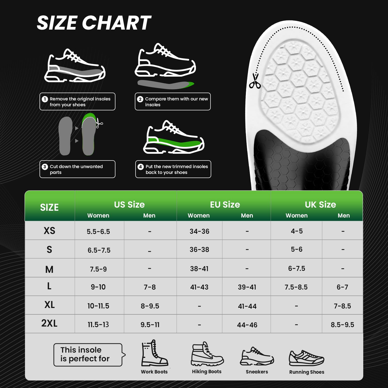 Bukihome Plantillas deportivas profesionales para correr y baloncesto, plantillas ligeras con absorción de impactos, retorno de energía y soporte de arco, plantillas para mejorar el rendimiento para