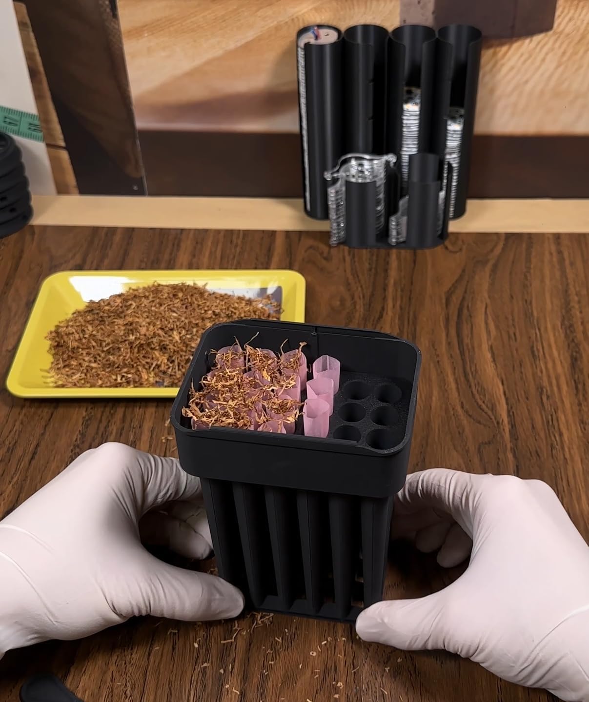 NIPRO 24/6 – Maschine zum Füllen von vorgerollten Zapfen (King) mit 6 mm Filter (RAW und Kegel) – inkl. Teiler von 24 bis 12 Stück (schwarz)