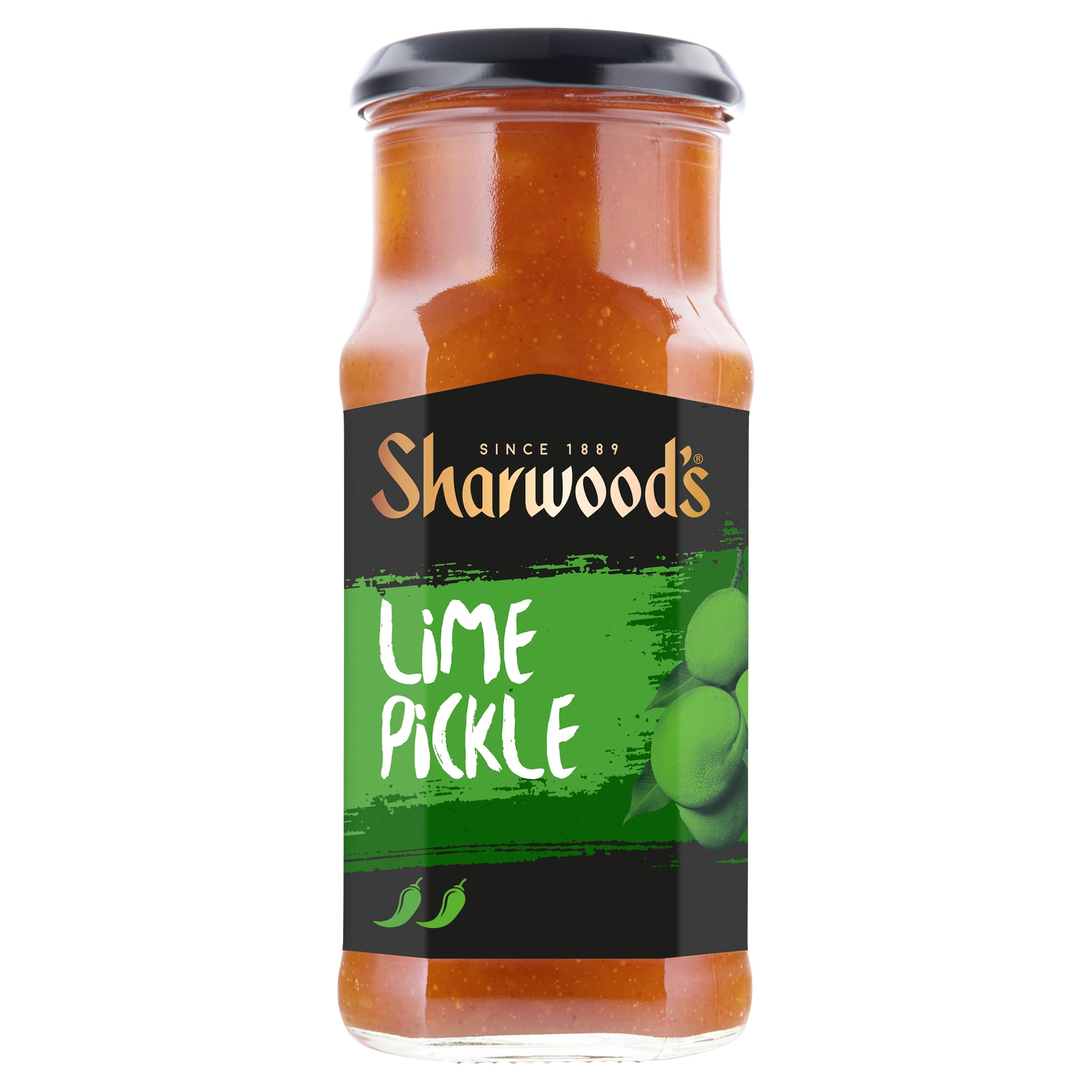 Sharwood's Indian Lime Pickle Sauce – Tangy Indian Condiment, Made With 72% Lime & Spices, 300 g Jar (Pack of 1)