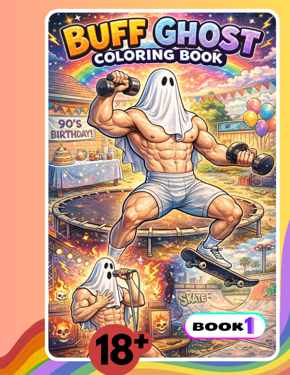 Buff Ghost Coloring Book: Playful, Muscular, and Spooky Illustrations for Adults