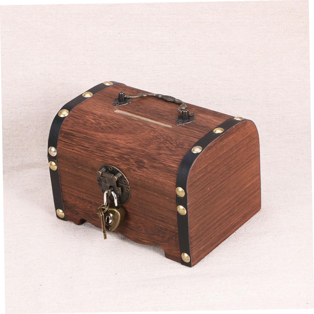 2stücke Holzkiste Mit Schloss Retro Aufbewahrungsbox Vintage Münzbox Holz Schatzkiste Deko Kasten Für Tisch