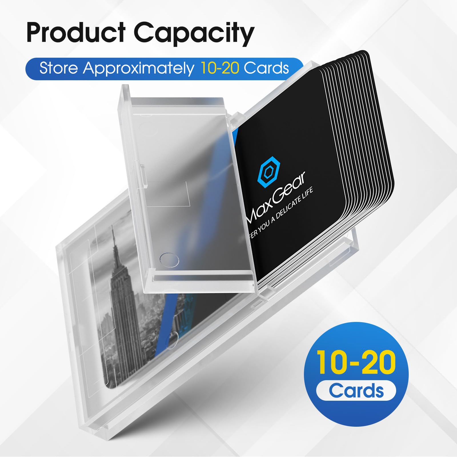Amazon.com : MaxGear 3 Pack Plastic Business Card Holder, Slim Portable Clear  Business Card Case for Men & Women, Lightweight Professional Card Holder,  3.9 x 2.5 x 0.4 inches : Office Products