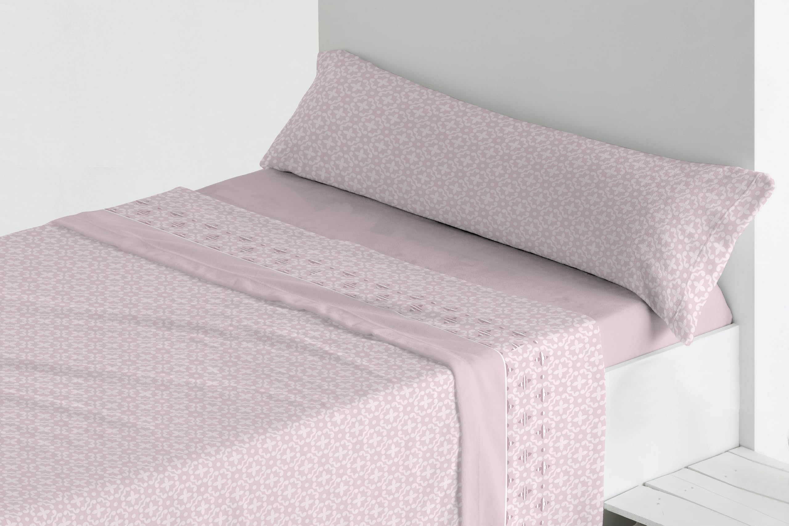 Juego de Sábanas Térmicas de Pirineo. Sábanas de Otoño/Invierno Tejido Polar para Cama Individual y Matrimonio, 3 Piezas, Cálida y Suave. (Rosa, Cama 150)