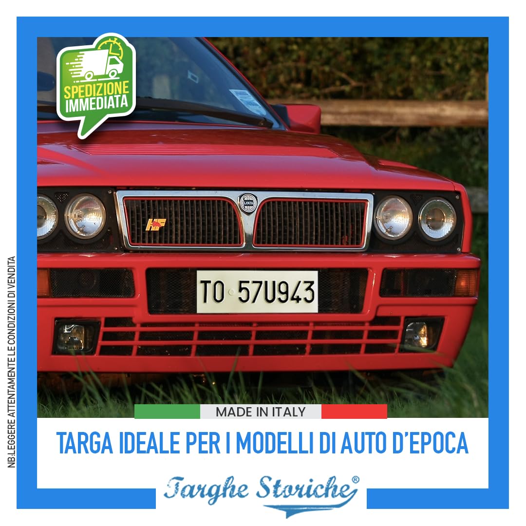 Targhe Storiche Targa Personalizzata Modello Anteriore 1985-1994 Alluminio Catarifrangente Made in Italy