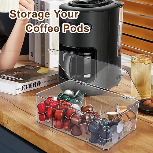 Miniatura 3 de Soporte para cápsulas de café, organizador transparente para taza K, almacenamiento para mostrador de estación de café, compatible con cápsulas