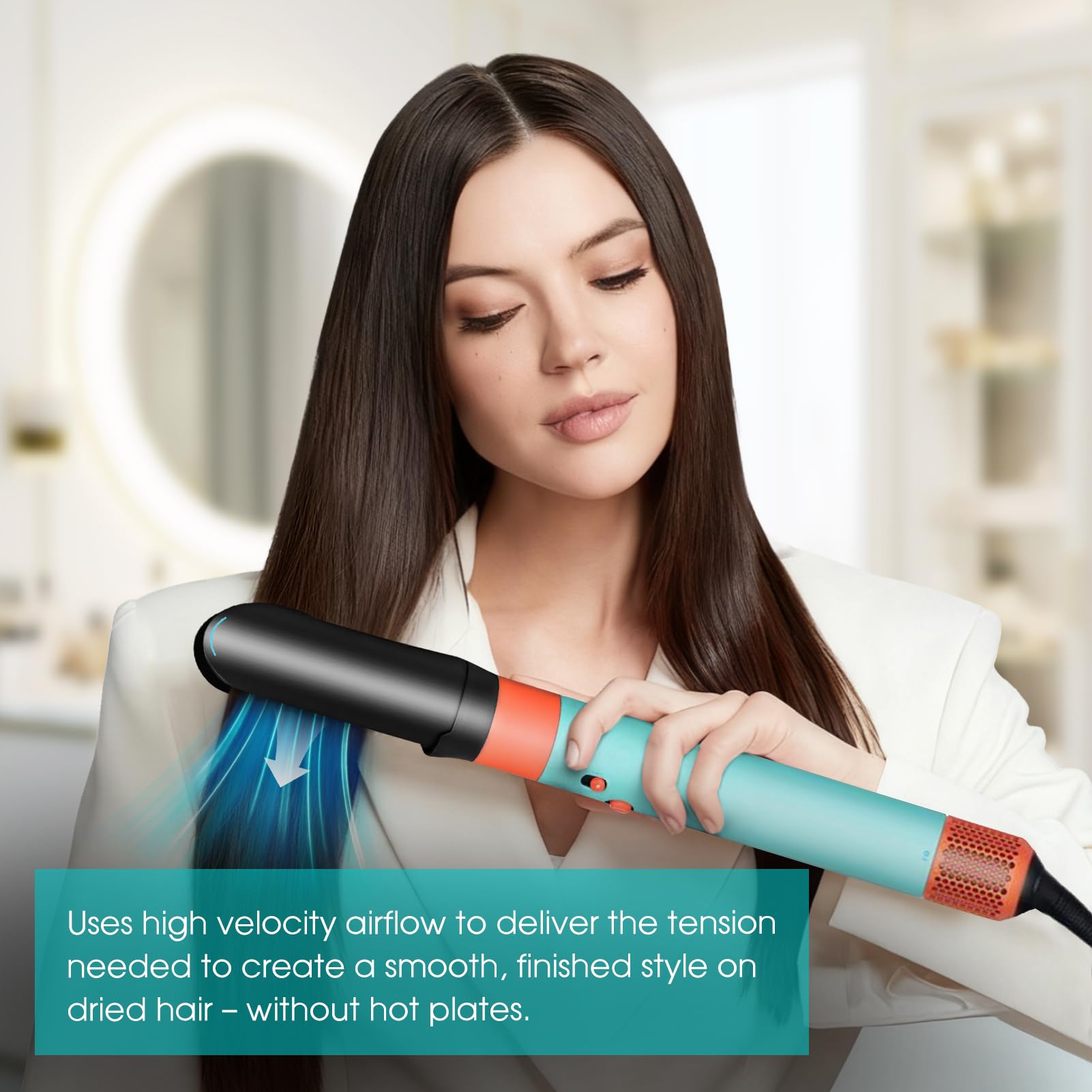 Accessoire lisseur pour Dy-son Airwrap HS01 HS05 HS08, brosse sèche-cheveux pré-coiffage pour cheveux bouclés, accessoires professionnels pour cheveux Salo (noir)