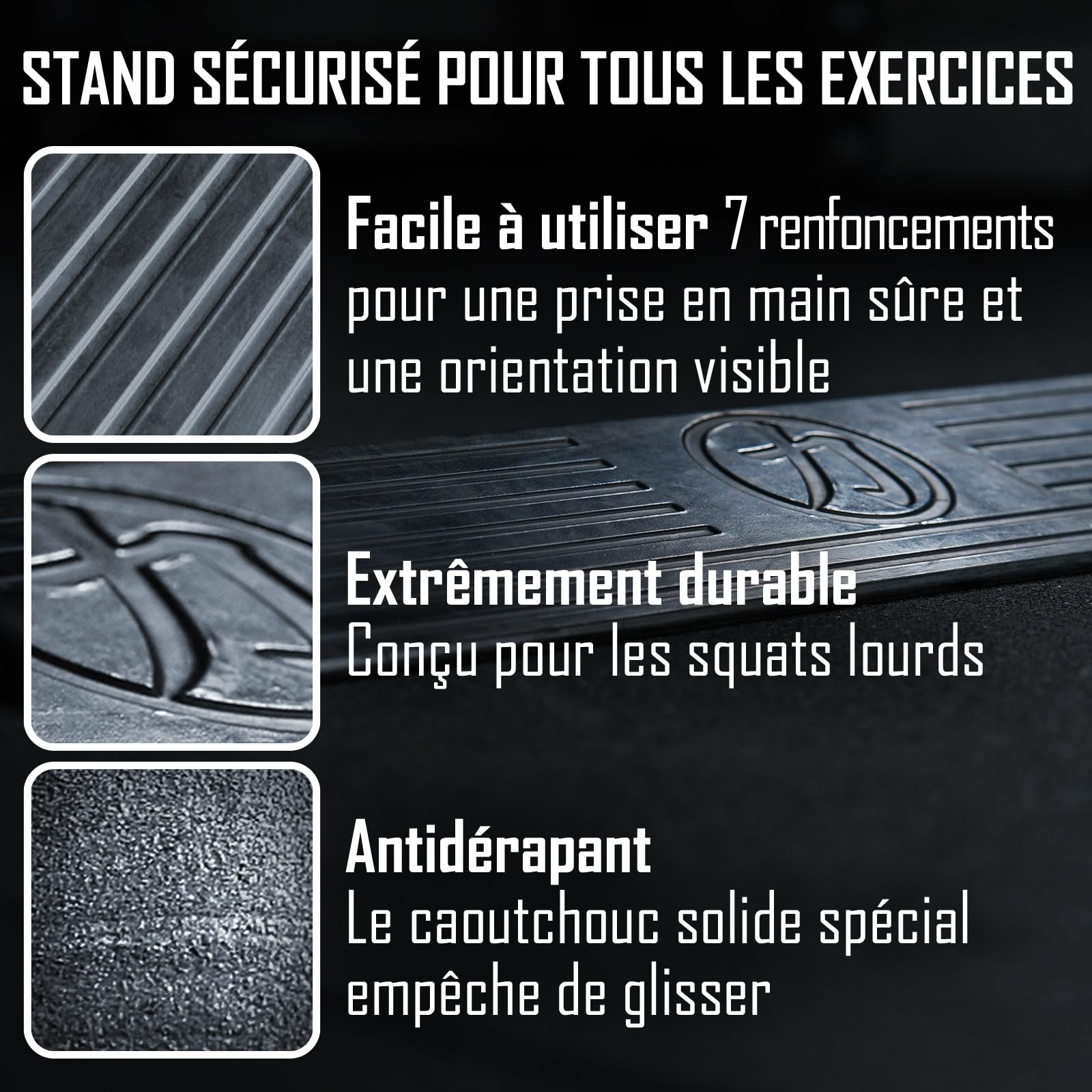 Strength Shop Squat Ramp avec repères de positionnement des Pieds, en Caoutchouc Solide (4 kg), résistante et antidérapante, Augmente mobilité et flexibilité, cale idéale
