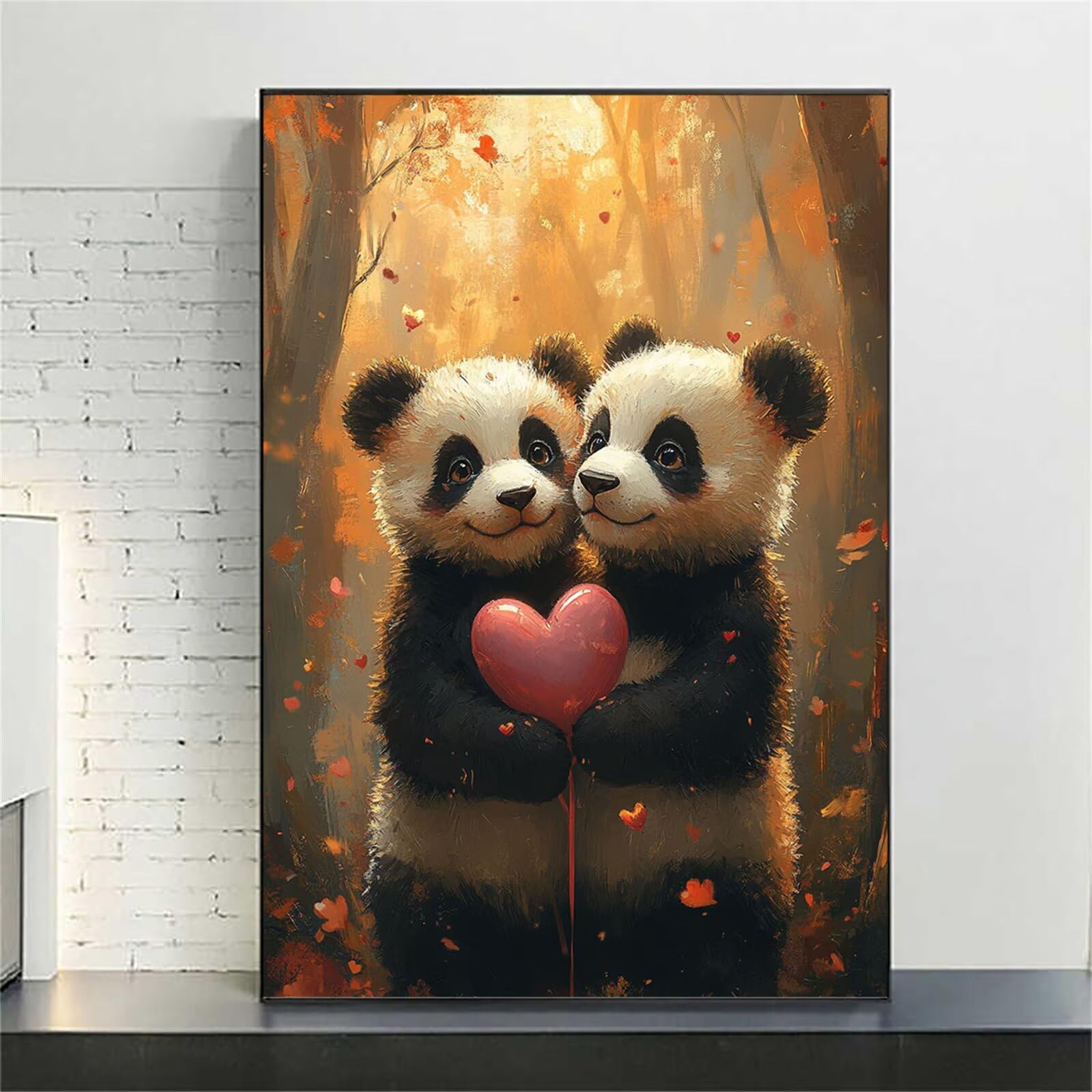Diament Malarstwo Panda Diament Malarstwo Dorosły Miłość Serce Diamentowe Malarstwo Dziecko Początkujący, 5D Haft Diamenty Pełny zestaw, DIY Ścieg krzyżykowy Malarstwo Rzemiosło do Dekoracji Ściennej
