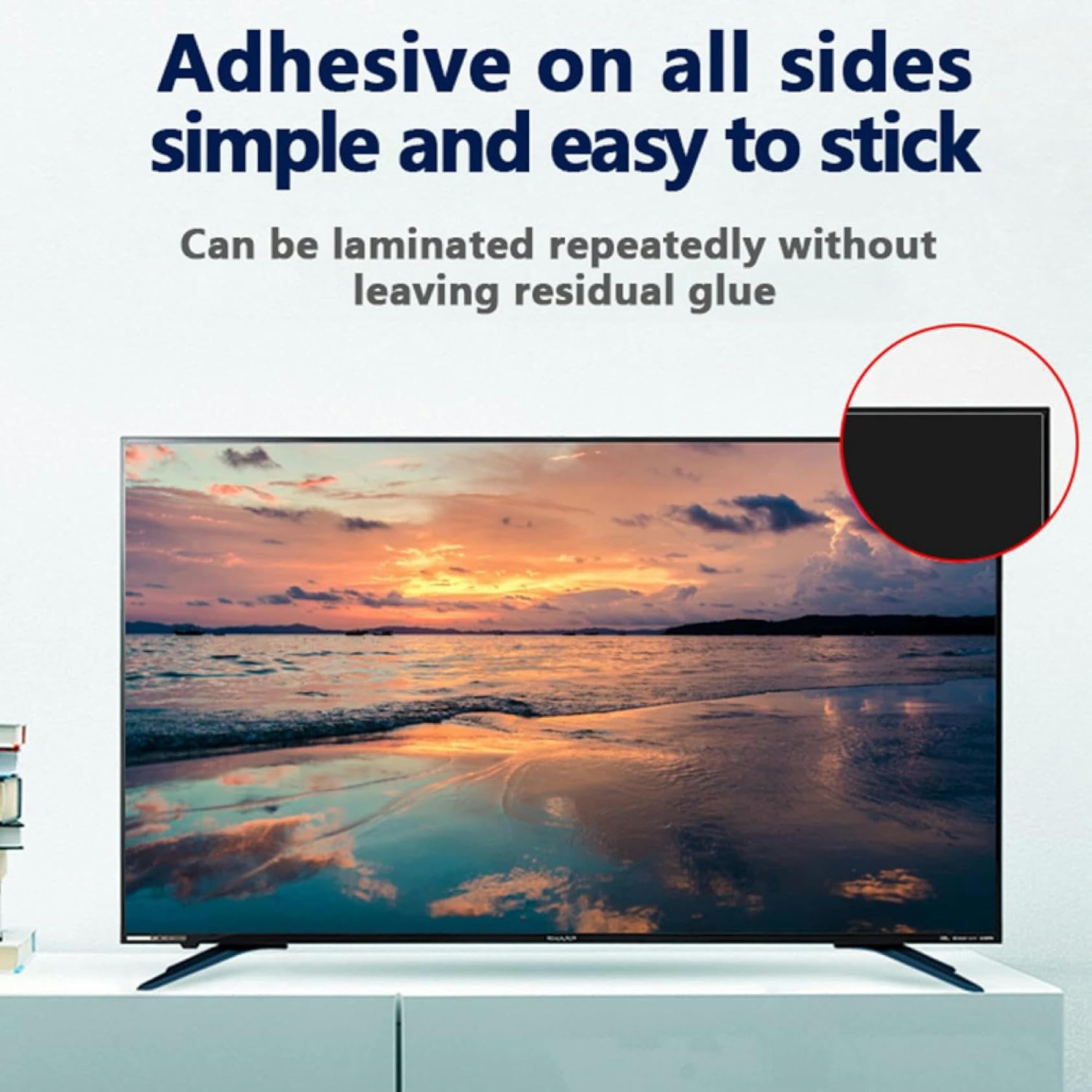 Kratzfeste Tv-Folie Für 32-77 Zoll Bildschirmdiagonale, Blendfrei, Uv-Schutz, Blaulichtfilter, Staubdicht – Reduziert Die Strahlung Um Bis Zu 90 % – Beugt Augenermüdung Vor / C, Clear – 55 Zoll (1221