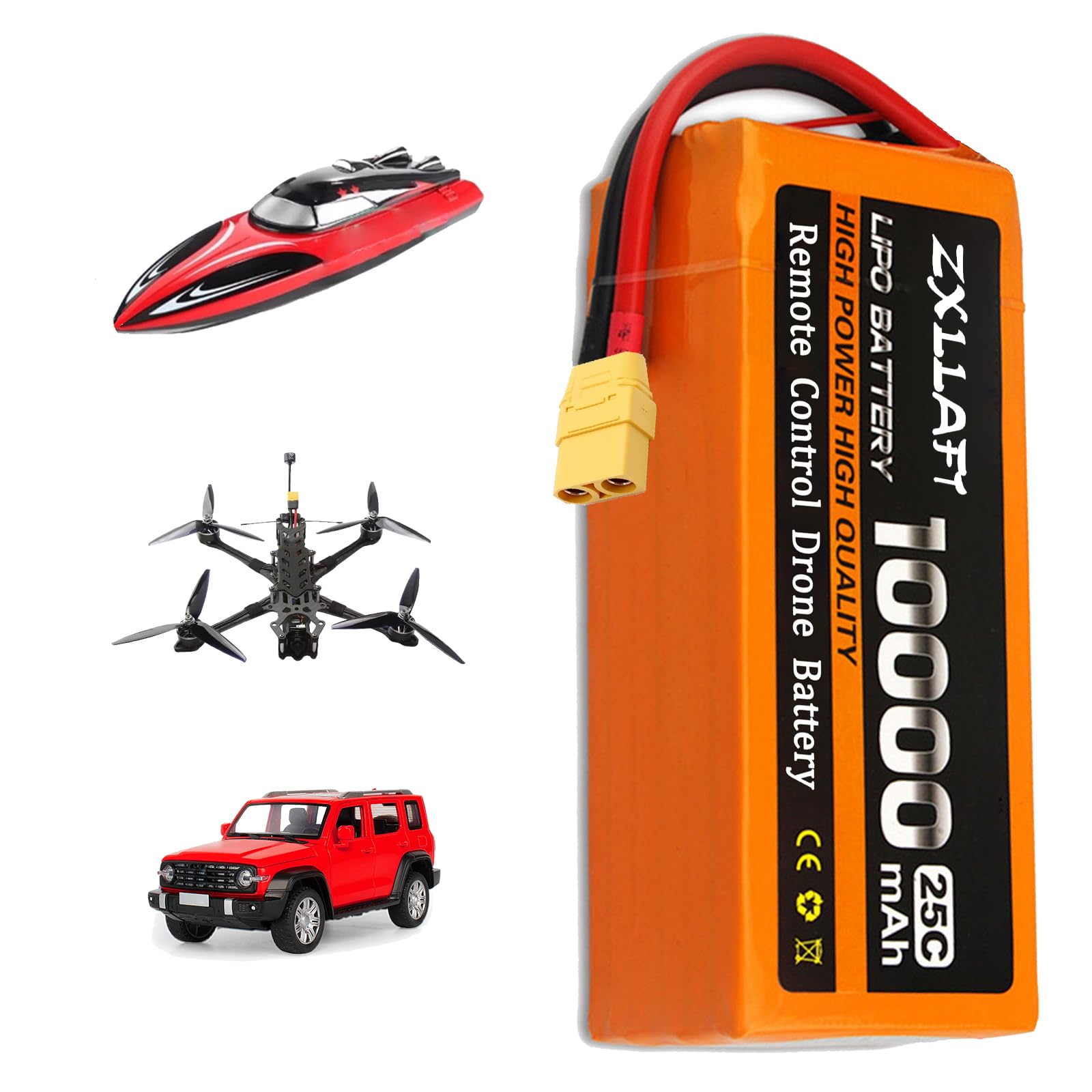 Batteria Lipo 22,2 V 14,8 V 11,1 V Batteria per droni | 6S 4S 3S Batterie al litio 7,4 V 18,5 V 25,9 V 29,6 V Batterie di ricambio 25C per drone telecomandato con BMS