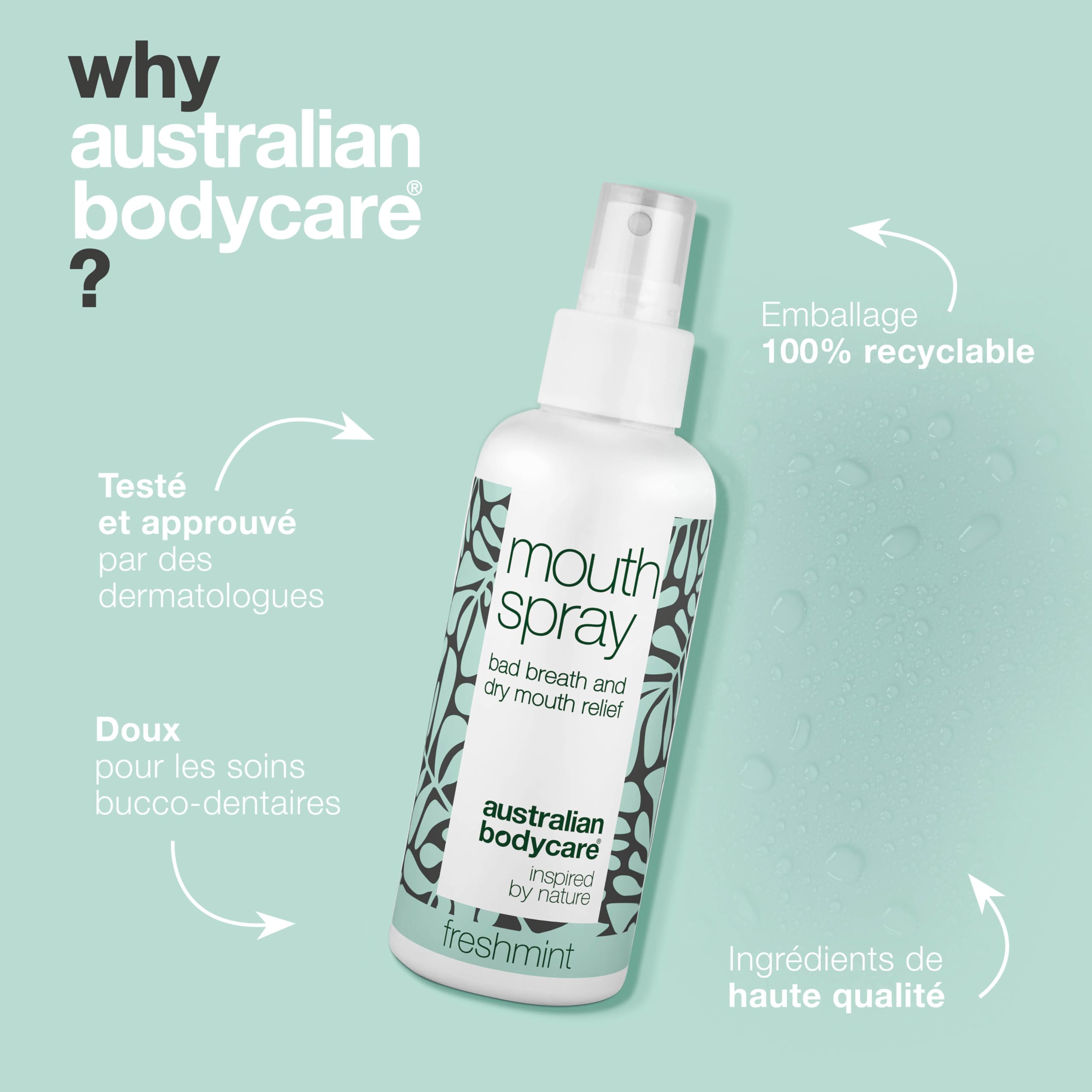 Spray buccal pour bouche sèche & mauvaise haleine – Hydrate et rafraîchit instantanément. Idéal pour une haleine fraîche toute la journée !