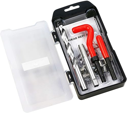 Kit de reparación de roscas, M12 x 0.049 in Kit de inserción de reparación de rosca métrica compatible con herramientas de mano para reparación