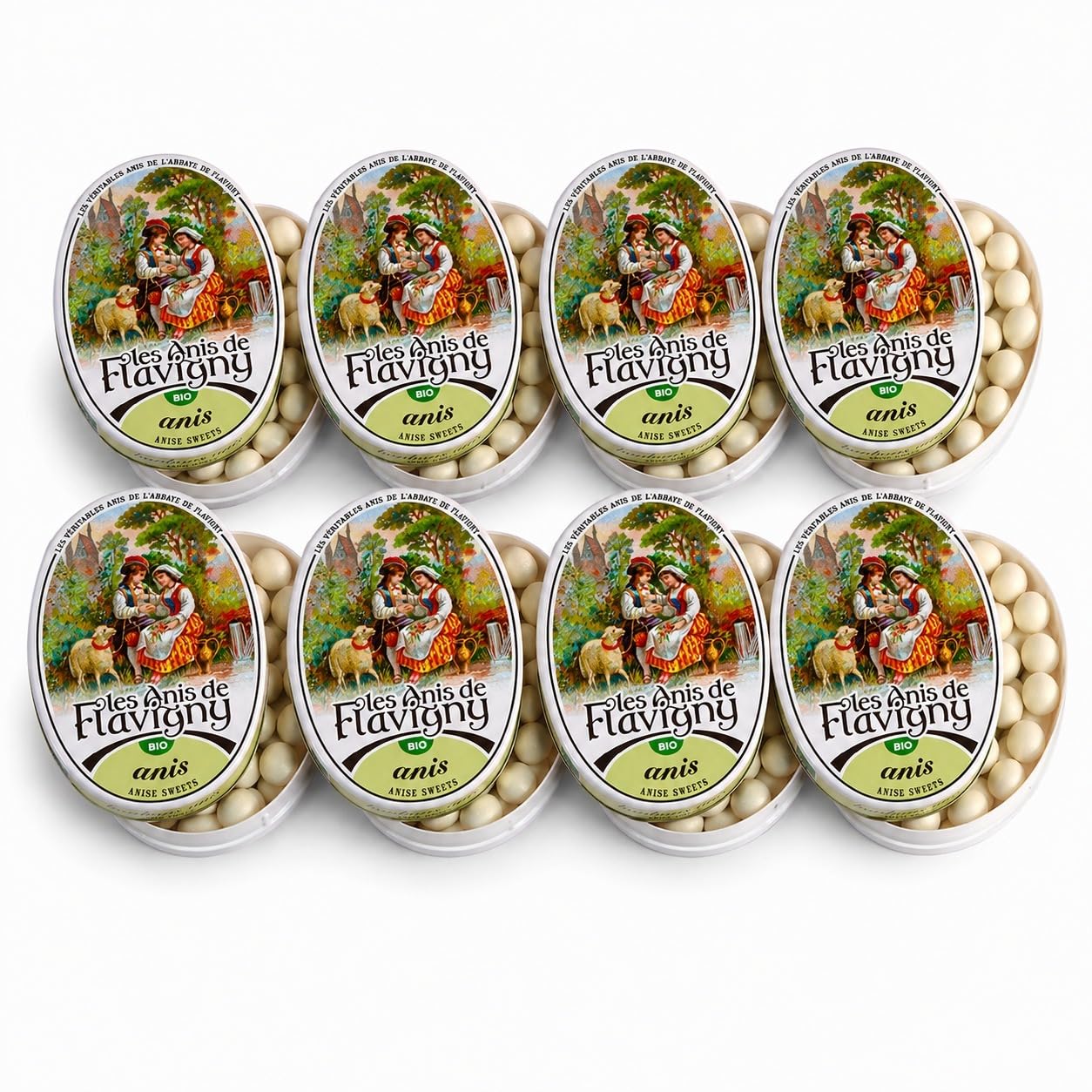 Les Anis De Flavigny, Anise (French Mints), 1.75-Ounce Tins (Pack of 8)