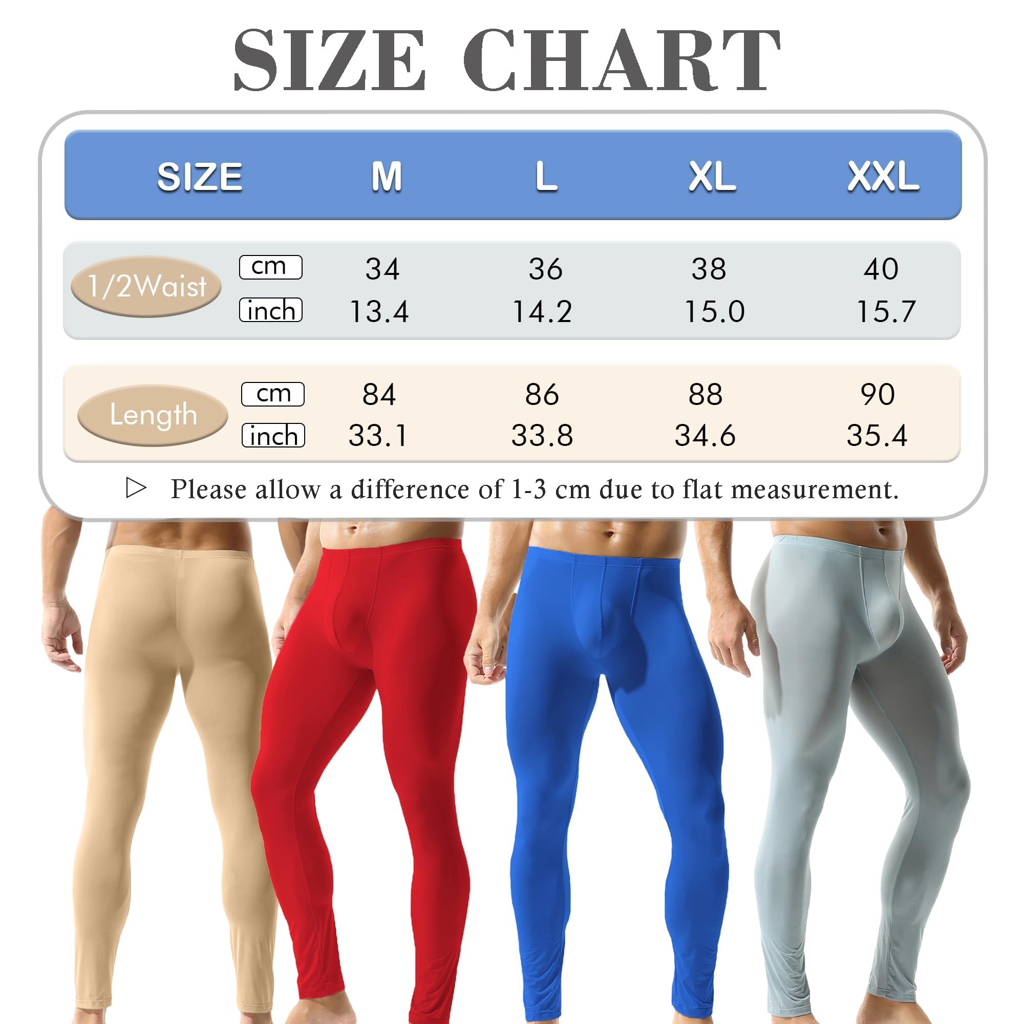 YUFEIDA Calzoncillos Largos de Hombre Pantalones Transparentes Ropa Interior Leggings