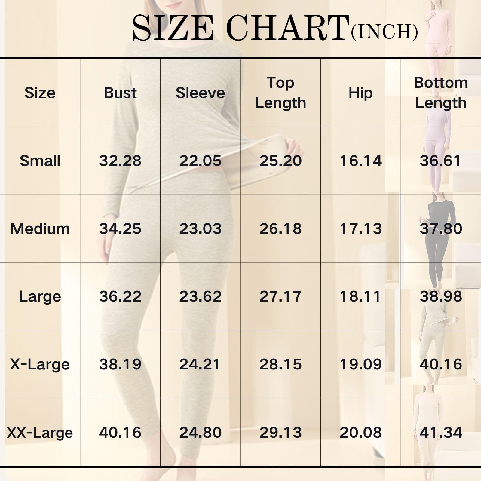 Women's Thermal Underwear Fleece Lined Cotton Long Johns Base Layer Pajamas Lightweight Soft Warm Comfy Top Bottom Sets