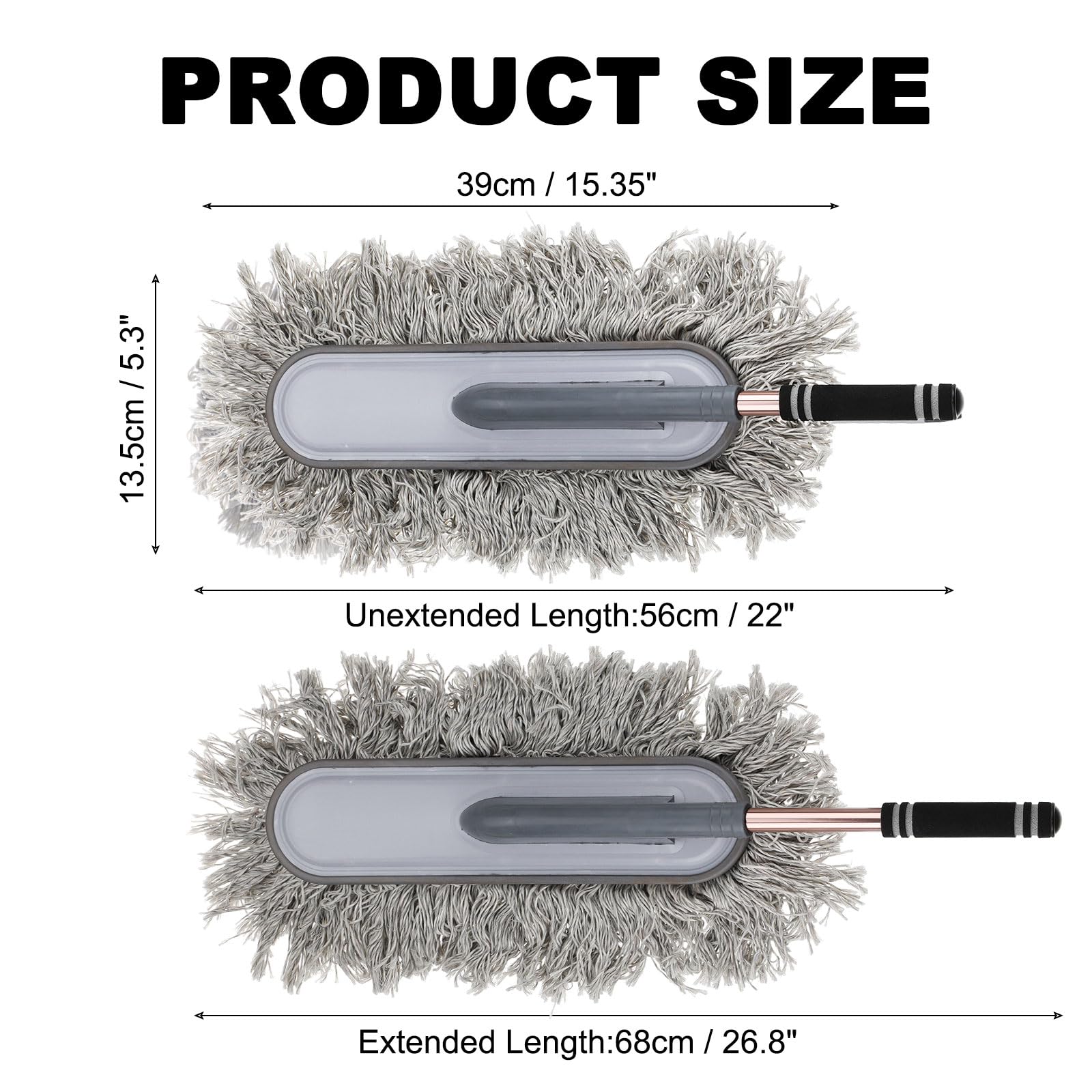 sourcing map Brosse de nettoyage extérieure anti-rayures pour voiture, outil de nettoyage de voiture souple haute densité avec poignée rétractable pour voiture, SUV, camion, moto, nettoyage à domicile