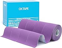 Vista 19 de OK TAPE Cinta de kinesiología de algodón original regular (paquete de 2), cinta atlética terapéutica elástica resistente al agua, sin látex