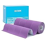 OK TAPE Regular Kinesiology Tape (4 Pack), Original Cotton Athletic Tape for Support Muscle Joint Knee, Sports Waterproof Tape Uncut Strips Latex Free, Hypoallergenic, 2in16.4ft - Black