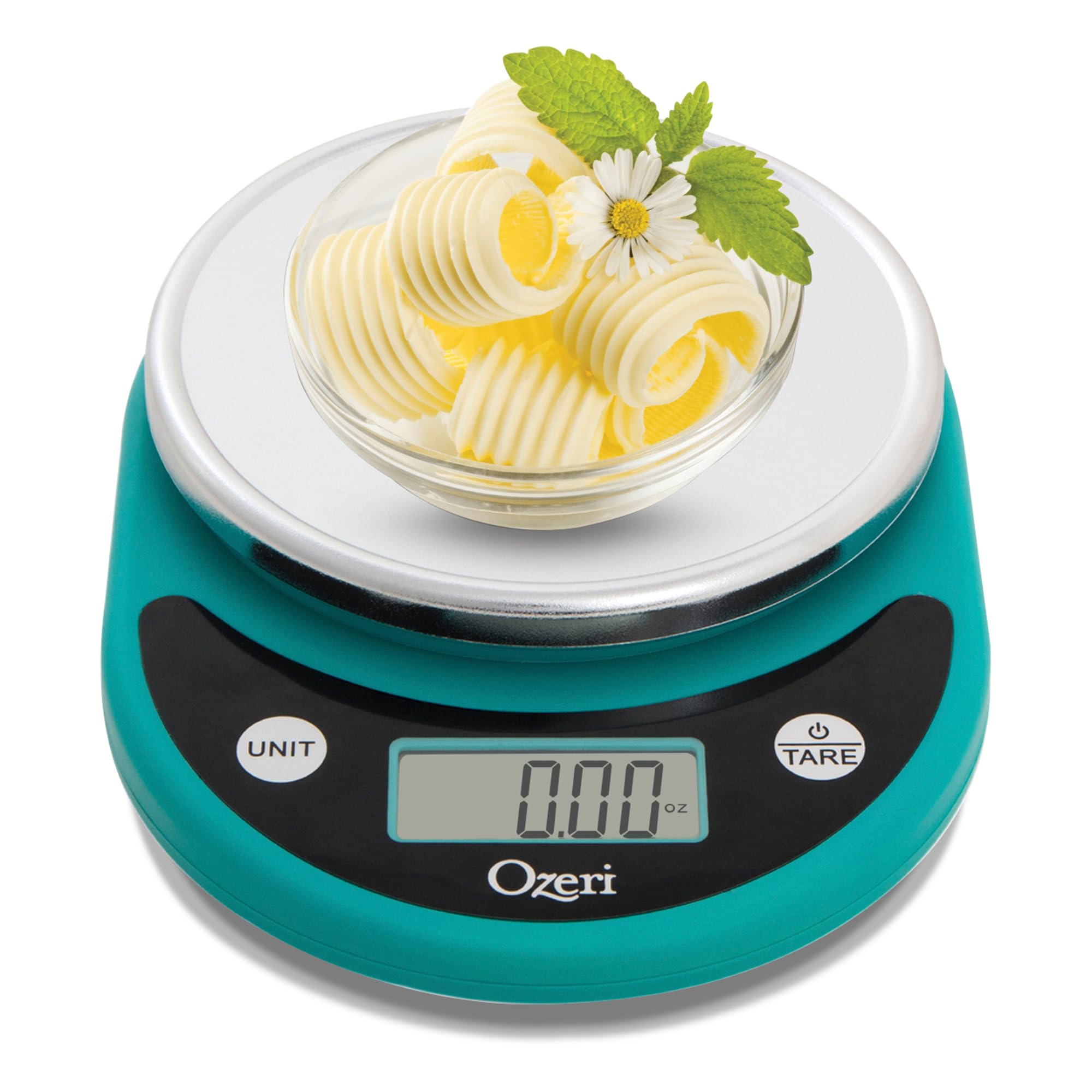 Ozeri Pronto - Bilancia digitale multifunzione da cucina e cibo, in policarbonato, colore: Blu foglia di tè