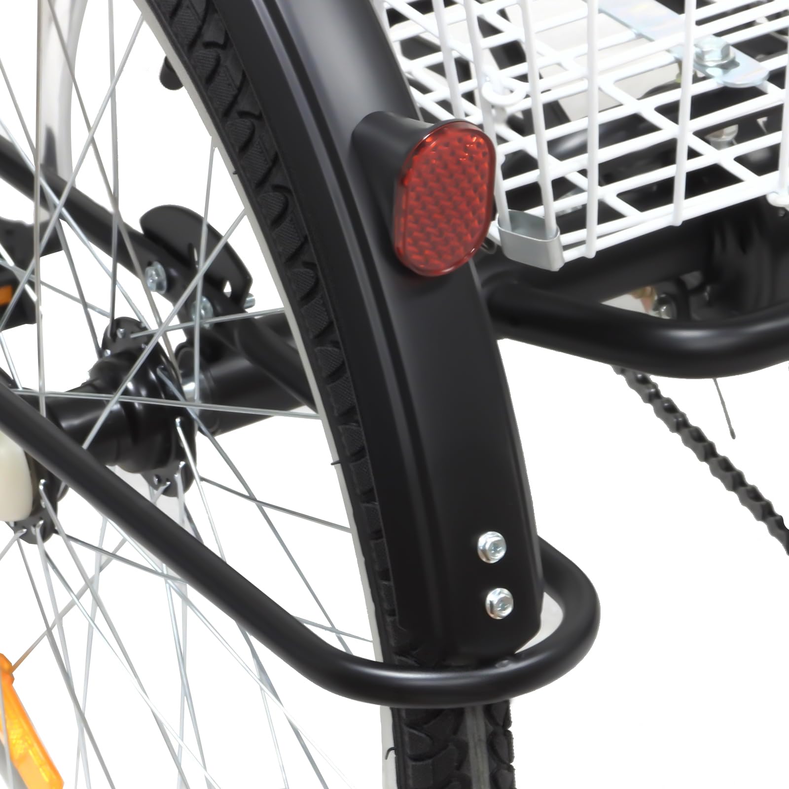 Triciclo adulto 24 pulgadas 3 ruedas 6 velocidad bicicleta triciclo cruiser con cesta y luces para montar a caballo, picnic, ir de compras o hacer otras actividades al aire libre, negro,