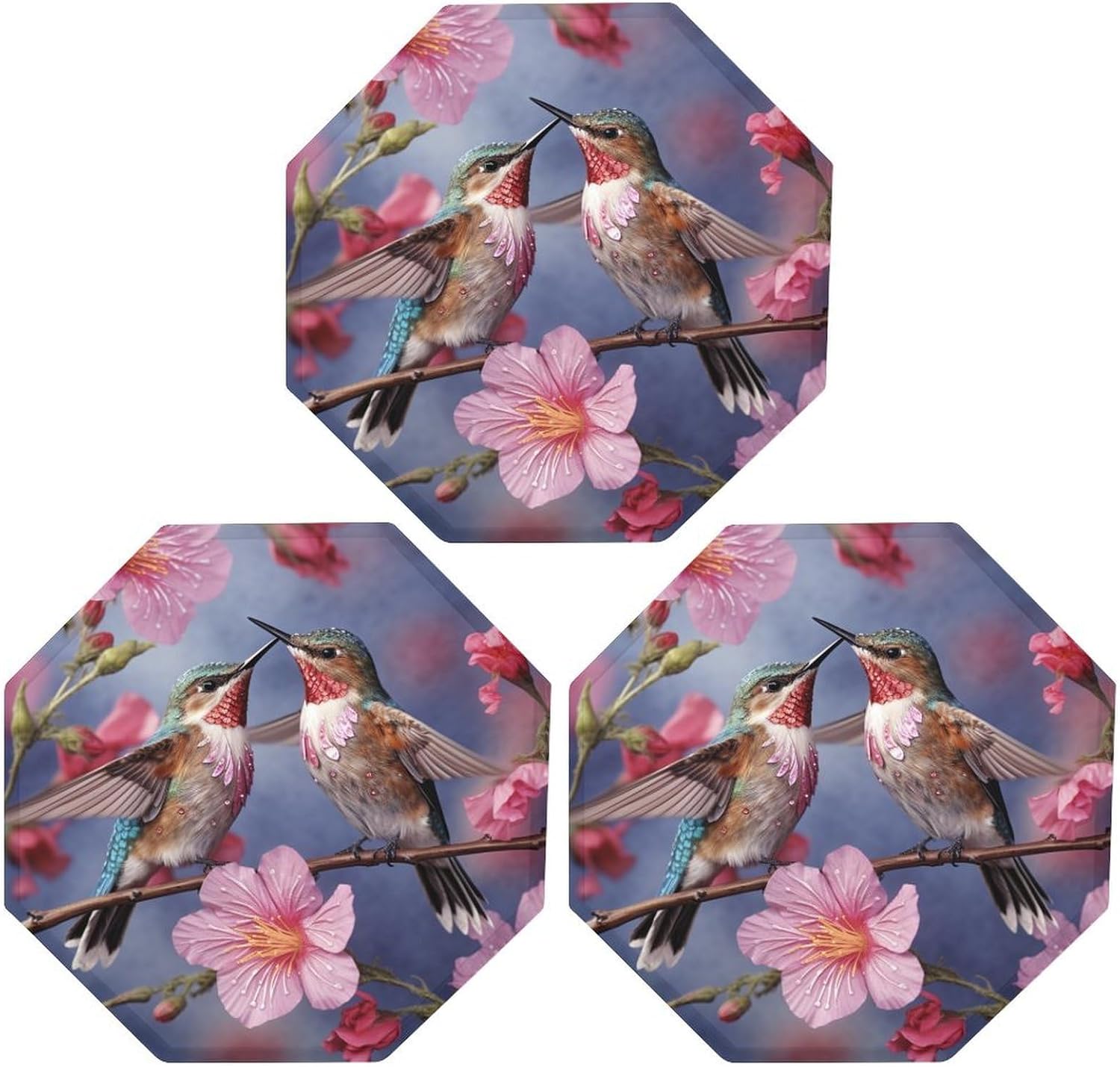 Ctagon Metal Sign for Home, Modern Display Plate for Kitchen, Humming Birds Plates Accent Hanging Wall Decorations 3PCS for Living Room, Bedroom, Hallway, Hotel