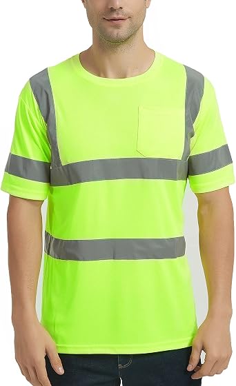 Amazon.com: VICRR Hi Vis Seguridad Camisetas, reflexivo trabajo construcción  manga corta, ANSI Clase 3 : Herramientas y Mejoras del Hogar