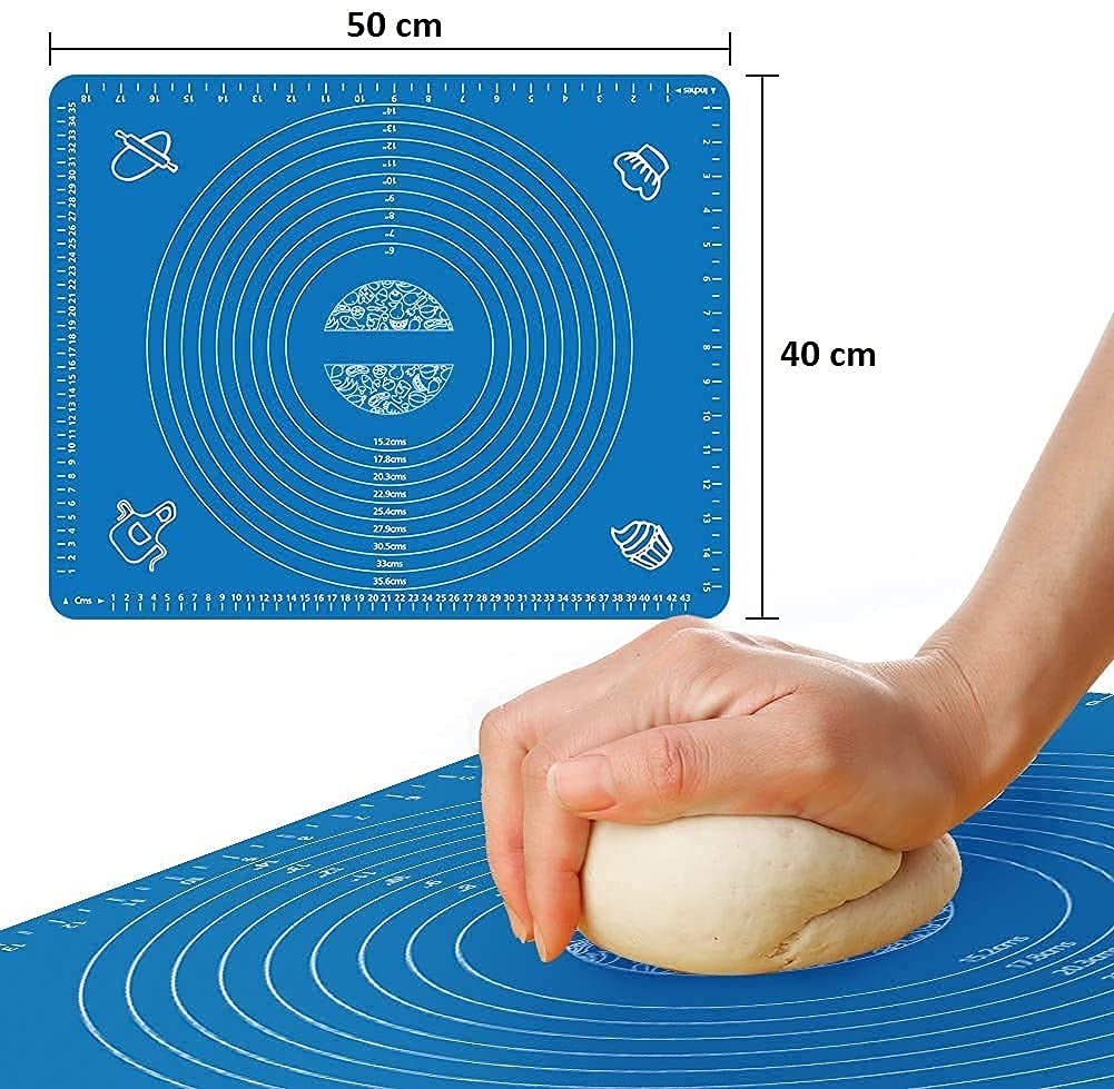 Buy MOXWARE Pack of 2 Silicone Baking Mat Roti mat Silicone Chapati Atta  Kneading Mat Non-Stick Fondant Rolling Mat Stretchable for Kitchen Roti  Chapati Cake – Multicolor (Baking Mat 50 * 40